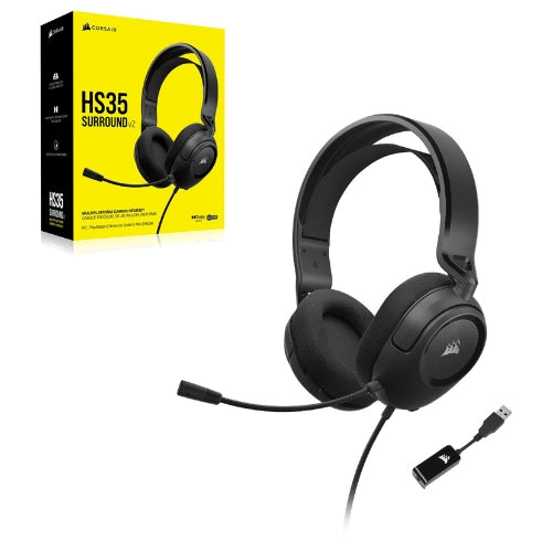 Corsair Hs35 V2 Surround Black Gaming Headset  7.1 Surround Sound