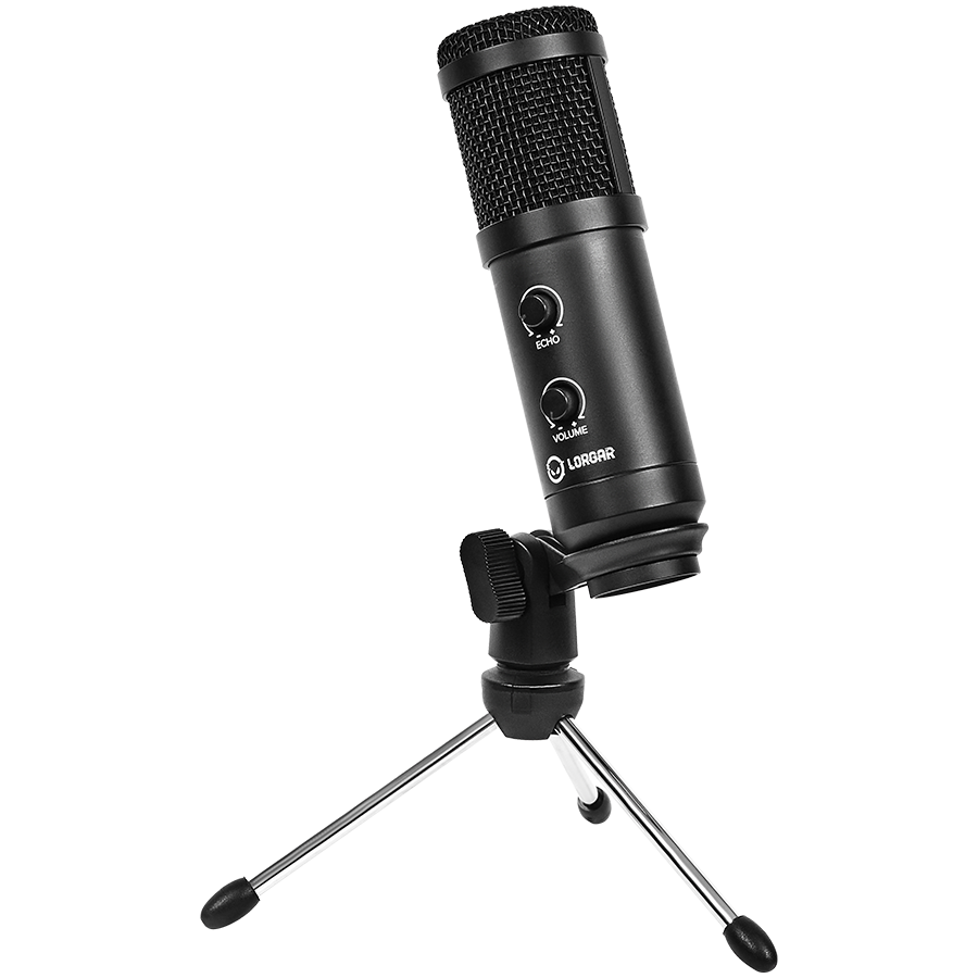 LORGAR Soner 313, Gaming Microphones, Black, USB condenser microphone